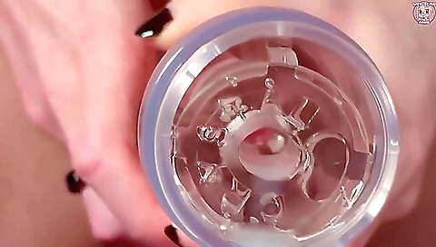 Horny brunette slut sucks and uses her clit for cumshed