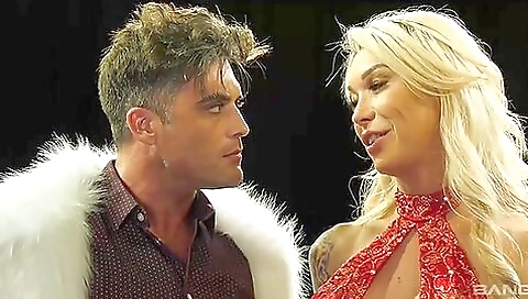 Slender teen with huge boobs and sexy ass deepthroating her dick