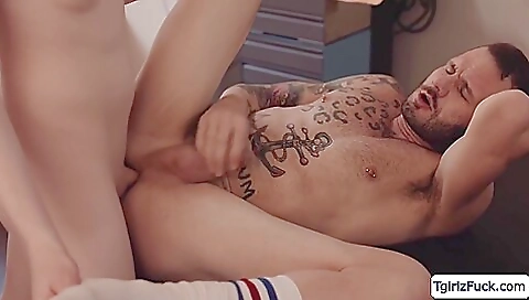 Blonde teen gets her tight pussy filled with semen