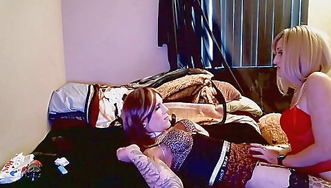 Blonde and brunette babe fucked in the ass in the amateur video